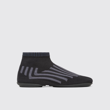 Side view of Right Tencel sock ankle boot for women