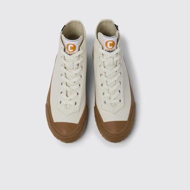 Overhead view of Camaleon White boots for women