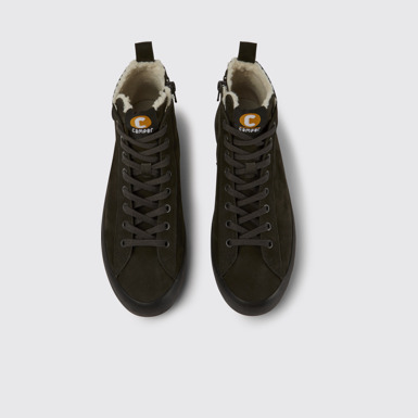 Overhead view of Imar Grey nubuck ankle boots