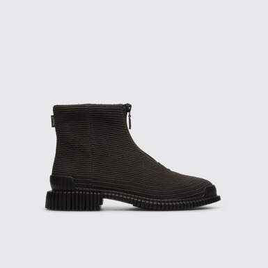 Side view of Pix Black boot for women with zip