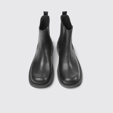Overhead view of MIL 1978 Black leather Chelsea boots for women