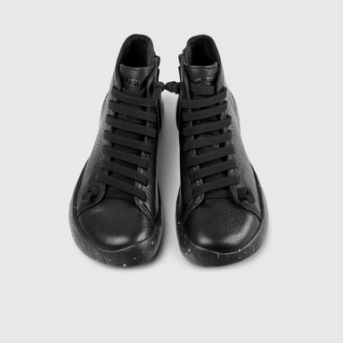 Overhead view of Peu Stadium Black leather ankle boots for women