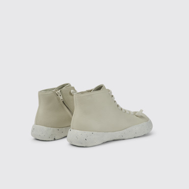 Back view of Peu Stadium White leather ankle boots for women