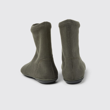 Back view of Right Green ankle boots