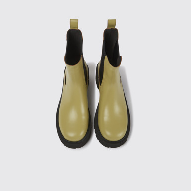 Milah Bottes en cuir beige pour femme