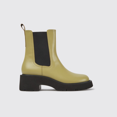 Milah Bottes en cuir beige pour femme