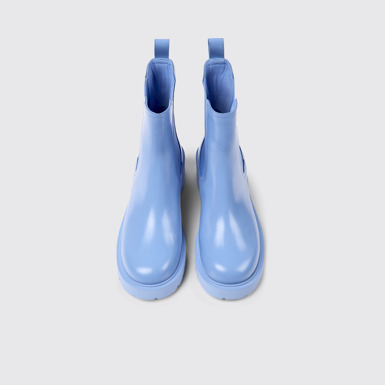 Overhead view of Milah Blue leather Chelsea boots for women