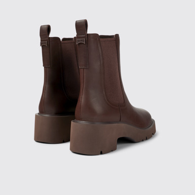 Back view of Milah Burgundy leather Chelsea boots for women