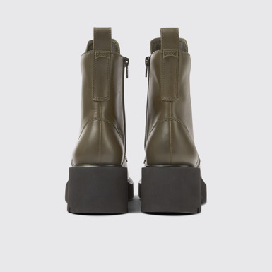 Back view of Milah Green lace-up boots for women