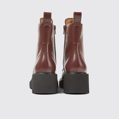 Back view of Milah Burgundy lace-up boots for women