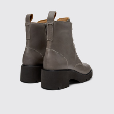 Back view of Milah Gray lace-up boots for women