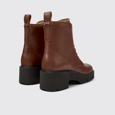 Back view of Milah Red lace-up boots for women