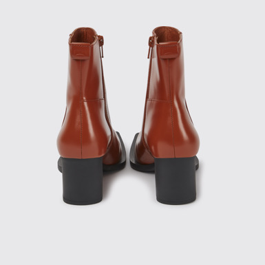 Back view of Karole Brown leather boots for women