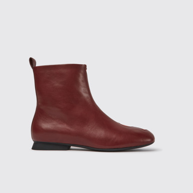 Twins Bottes en cuir bordeaux et rouge