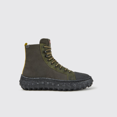 Side view of Ground Green ankle boots for women