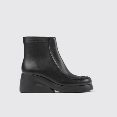 Kaah Bottes en cuir noir pour femme