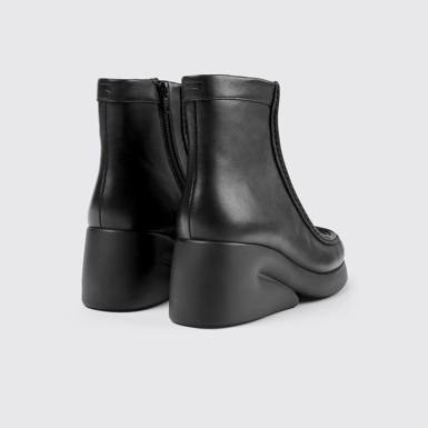 Kaah Bottes en cuir noir pour femme