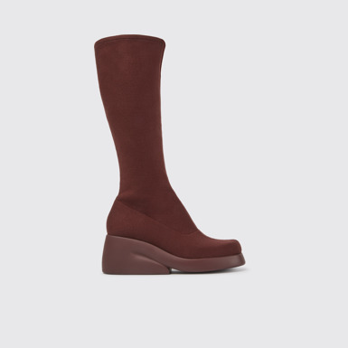 Side view of Kaah Burgundy boots for women