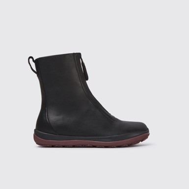 Peu Pista Botas de piel en color negro con cremallera