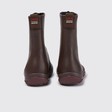Peu Pista Bottes à zip en cuir marron