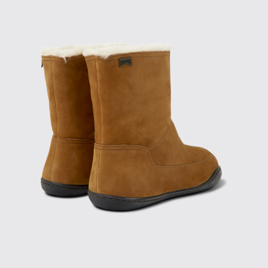 Back view of Peu Brown nubuck ankle boots for women