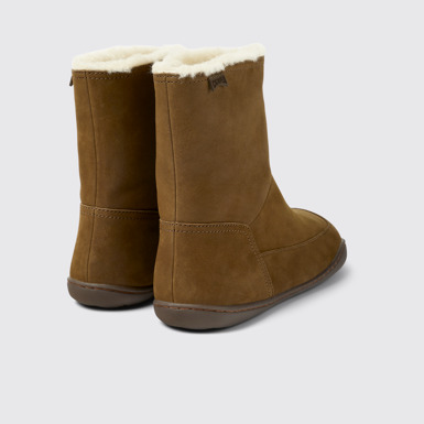 Back view of Peu Brown nubuck boots for women