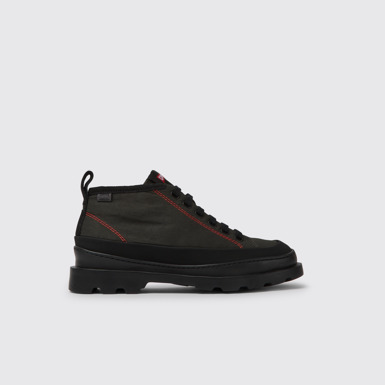 Side view of Brutus Black ankle boots for women