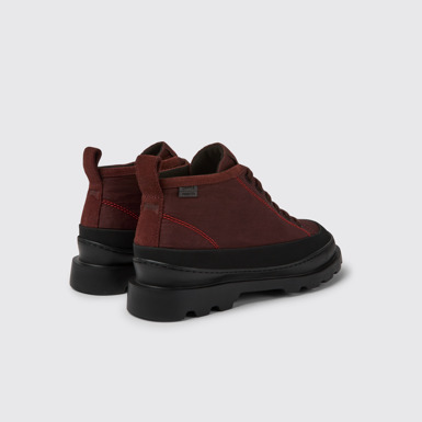 Back view of Brutus Black and burgundy ankle boots for women