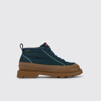 Side view of Brutus Green ankle boots for women