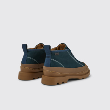 Back view of Brutus Green ankle boots for women