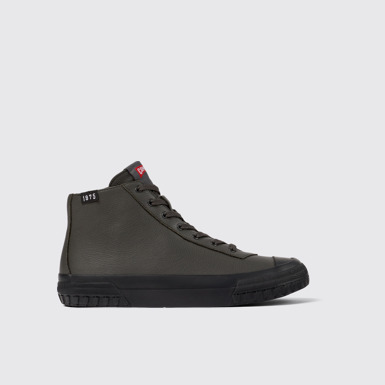 Side view of Camaleon Gray leather boots for women