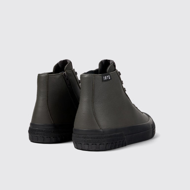 Back view of Camaleon Gray leather boots for women