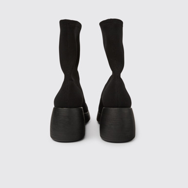 Back view of Thelma TENCEL® Black textile women's boots