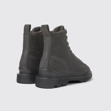Back view of Brutus Dark gray textile and nubuck ankle boots for women