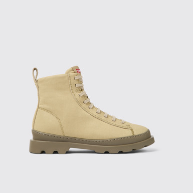 Brutus Botines beige de tejido y nobuk para mujer