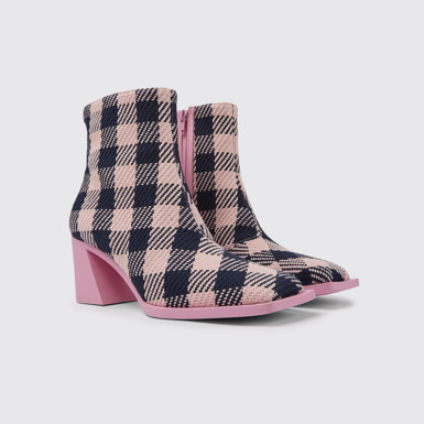 Karole Damenstiefel aus Baumwolle in Rosa und Schwarz