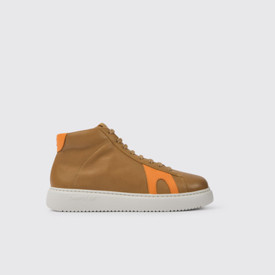 Runner K21 Sneakers café y naranjas de piel para mujer