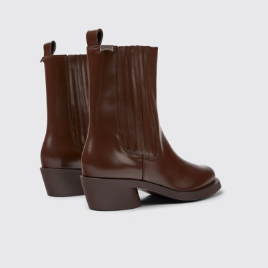 Back view of Bonnie Burgundy leather boots for women