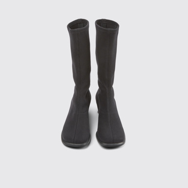 Overhead view of Dina Black TENCEL™ Lyocell high boots