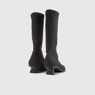 Back view of Dina Black TENCEL™ Lyocell high boots