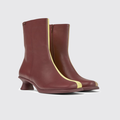 Twins Botines burdeos y amarillos para mujer