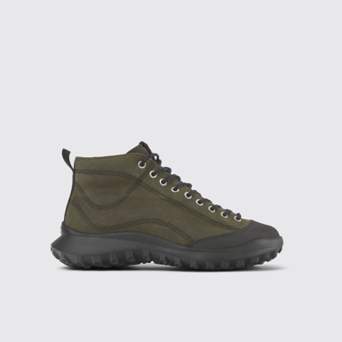 Side view of CRCLR Green nubuck and textile sneakers for women
