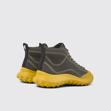 Back view of CRCLR Gray nubuck and textile sneakers for women