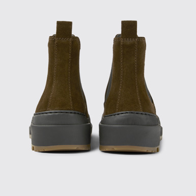 Back view of Brutus Trek Brown nubuck ankle boots for women