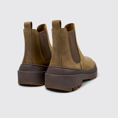 Back view of Brutus Trek Brown nubuck ankle boots for women