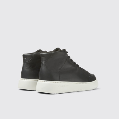 Back view of Runner K21 Black Leather Mid Boots for Women.