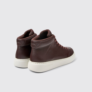 Back view of Runner K21 Burgundy leather sneakers for women