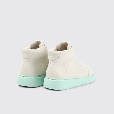 Back view of Runner K21 White Leather Sneaker Bootie for Women