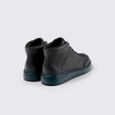 Back view of Runner K21 Black leather sneakers for women