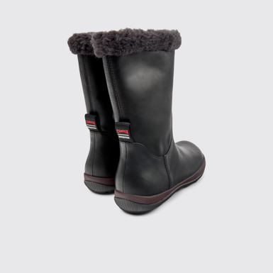 Back view of Peu Pista Black leather boots for women